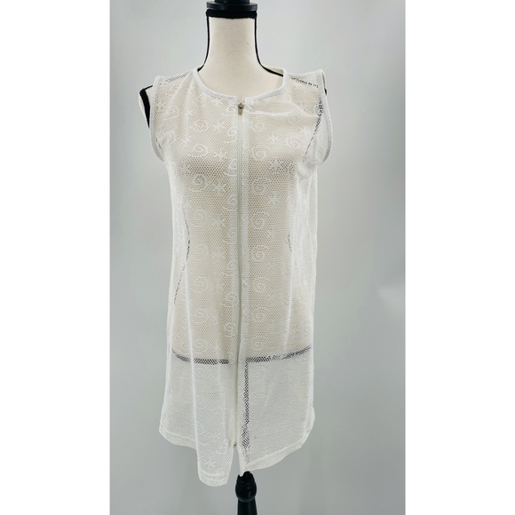 Jordan Taylor Other - Jordan Taylor Vintage White Netted Swirl and Star Design Swim Cover-Up